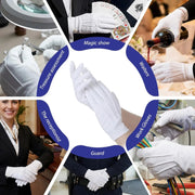 White Dress Gloves 2 Pairs Soft High Elasticity Uniform Gloves for Church Usher Funeral Parade Men Women, Practical Everyday Use