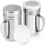 2 Pack Stainless Steel Salt and Pepper Dredge Shakers with Handle and Spice Lids for Kitchen and Dining 14 Ounce In Australia - Darrahopens