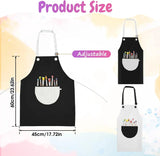 2 Pcs Kids Art Aprons, Adjustable Waterproof Bib Aprons with Large Pockets for Boys Girls Painting Cooking Gardening, Black White
