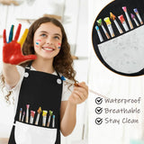 2 Pcs Kids Art Aprons, Adjustable Waterproof Bib Aprons with Large Pockets for Boys Girls Painting Cooking Gardening, Black White