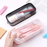 2 Pcs Clear Zipper Makeup Brush Bags Multi Use Toiletry Cosmetic Pouches for Travel and Luggage, Black and White In Australia - Darrahopens