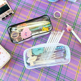 2 Pcs Clear Zipper Makeup Brush Bags Multi Use Toiletry Cosmetic Pouches for Travel and Luggage, Black and White In Australia - Darrahopens