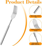 2 Pcs Telescoping Forks, Stainless Steel Extendable Retractable Forks for Dinner, Fruit, Dessert and BBQ, 8.7 to 25.6 Inch