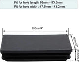 2 x 4 Inch Rectangle Plastic Tube End Caps, Heavy Duty Tube Inserts for Furniture and Fence Posts, Black, 12 Pack In Australia - Darrahopens