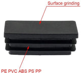 2 x 4 Inch Rectangle Plastic Tube End Caps, Heavy Duty Tube Inserts for Furniture and Fence Posts, Black, 12 Pack