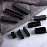 2 x 4 Inch Rectangle Plastic Tube End Caps, Heavy Duty Tube Inserts for Furniture and Fence Posts, Black, 12 Pack In Australia - Darrahopens