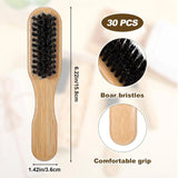 30 Pack Boar Bristle Hair Brush, 100% Soft Natural Bristles, Wooden Handle, for Women Men Thick Fine Hair, Smooth Flyaways In Australia - Darrahopens