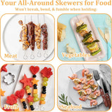 20 Pcs Stainless Steel Grill Skewers, Reusable 8 Inch Kabob Sticks for BBQ, Oven, Outings and Vegetable Cooking
