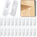 Plastic Locking Shelf Support Pegs, Clear Clips for Kitchen Cabinets Bookcases, 20 Pack, 0.27 inch x 0.63 inch Size In Australia - Darrahopens