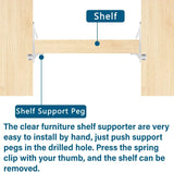Plastic Locking Shelf Support Pegs, Clear Clips for Kitchen Cabinets Bookcases, 20 Pack, 0.31 inch x 0.75 inch Size In Australia - Darrahopens