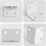 24 Pack L Shape Corner Brackets, Heavy Duty Stainless Steel 90 Degree Shelf Supports for Wood Furniture Cabinet, White, 23x31.5mm