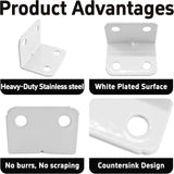 24 Pack L Shape Corner Brackets, Heavy Duty Stainless Steel 90 Degree Shelf Supports for Wood Furniture Cabinet, White, 23x31.5mm In Australia - Darrahopens
