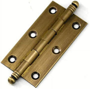 2 Pack Decorative Butt Hinges for Kitchen Cabinet Cupboard Doors, Antique Brass Bronze Finish,2" Size, Brass Construction