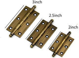 2 Pack Decorative Butt Hinges for Kitchen Cabinet Cupboard Doors, Antique Brass Bronze Finish,2" Size, Brass Construction