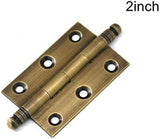 2 Pack Decorative Butt Hinges for Kitchen Cabinet Cupboard Doors, Antique Brass Bronze Finish,2" Size, Brass Construction