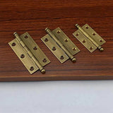 2 Pack Decorative Butt Hinges for Kitchen Cabinet Cupboard Doors, Antique Brass Bronze Finish,2" Size, Brass Construction