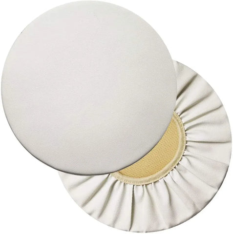 Round Bar Stool Covers 2 Pack Waterproof Faux Leather Anti Slip Slipcovers for Coffee Shop Bar Stools, 16 in/40 cm Size, White In Australia - Darrahopens