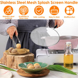 Stainless Steel Splatter Screens Set, Mesh Oil Grease Guards with TPR Handles for Frying Pans, 9.8 11.4 13 Inch, 3 Pack