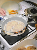 Stainless Steel Splatter Screens Set, Mesh Oil Grease Guards with TPR Handles for Frying Pans, 9.8 11.4 13 Inch, 3 Pack