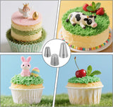 3 Pcs Grass Piping Tips, Stainless Steel Icing Decorating Tips for Cupcakes, Cakes and DIY Baking, 233 234 29, Stainless Steel Construction
