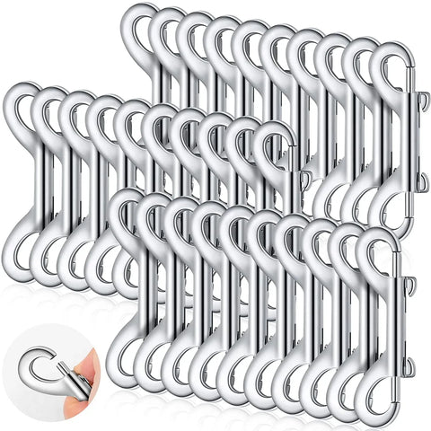 30 Pcs Double Ended Bolt Snaps Heavy Duty Metal Clips for Scuba Diving Farm Gates and Pet Harnesses Silver 3.5In