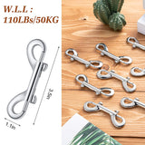 30 Pcs Double Ended Bolt Snaps Heavy Duty Metal Clips for Scuba Diving Farm Gates and Pet Harnesses Silver 3.5In