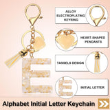 Initial Letter Keychain with Tassel and Lobster Clasp for Bags Keys and Gifts, Cream Gold E, Letter E Option, Daily Comfort Use In Australia - Darrahopens