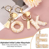 Initial Letter Keychain with Tassel and Lobster Clasp for Bags Keys and Gifts, Cream Gold E, Letter E Option, Daily Comfort Use In Australia - Darrahopens