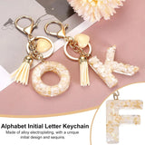 Letter F Keychain Charm with Tassel and Lobster Clasp for Bag Purse Keys, Pearl White and Gold, Daily Comfort Use In Australia - Darrahopens