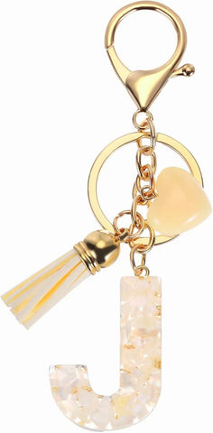 Initial Letter Keychain Charm with Tassel and Lobster Clasp for Bags and Keys Gold J, Letter J Option, Daily Comfort Use In Australia - Darrahopens