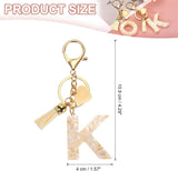 Letter K Keychain Charm with Tassel and Marbled Pendant for Bag Purse Keys, Cream Gold, Daily Comfort Use, for Men Women and Everyday Wear In Australia - Darrahopens