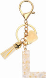 Initial Letter Keychain Charm with Tassel and Lobster Clasp for Bags and Keys, Cream Gold L Pendant, Daily Comfort Use In Australia - Darrahopens
