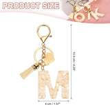 Initial Letter Keychain with Tassel and Gold Tone Clasp for Bags and Keys Cream Gold M, Letter M Option, Daily Comfort Use In Australia - Darrahopens