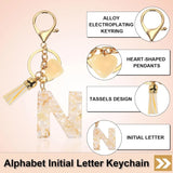 Initial Letter Resin Keychain with Tassel and Lobster Clasp for Bag Purse Backpack Accessories, N Gold Tone, Daily Comfort Use In Australia - Darrahopens