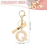 Letter Q Keychain with Tassel and Lobster Clasp, Marble Pattern Initial Bag Charm for Women, Cream Gold, Daily Comfort Use In Australia - Darrahopens