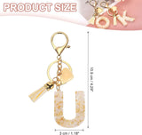Letter U Keychain with Tassel and Lobster Clasp for Bag Purse Keys, Cream Gold, Daily Comfort Use, for Men Women and Everyday Wear In Australia - Darrahopens