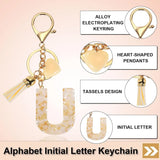 Letter U Keychain with Tassel and Lobster Clasp for Bag Purse Keys, Cream Gold, Daily Comfort Use, for Men Women and Everyday Wear In Australia - Darrahopens