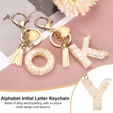 Initial Letter Keychain with Tassel and Lobster Clasp for Bags Keys and Gifts, Y, Cream and Gold, Letter Y Option In Australia - Darrahopens