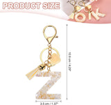 Letter Keychain Charm with Tassel and Lobster Clasp for Bag Purse Keys, Gold White Z, Letter Z Option, Daily Comfort Use In Australia - Darrahopens