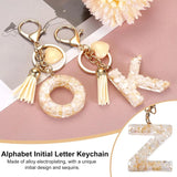 Letter Keychain Charm with Tassel and Lobster Clasp for Bag Purse Keys, Gold White Z, Letter Z Option, Daily Comfort Use In Australia - Darrahopens