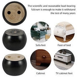 4 Pcs Solid Wood Furniture Legs Round Bun Feet Replacement for Sofa Couch Chair Black 2 Inch, Replacement Use, Daily Comfort Use