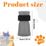 4 Pcs Cat Anti Scratch Mittens Adjustable Breathable Mesh Paw Covers for Bathing and Nail Trimming Gray, L Size, Black In Australia - Darrahopens