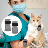 4 Pcs Cat Anti Scratch Mittens Adjustable Breathable Mesh Paw Covers for Bathing and Nail Trimming Gray, L Size, Black In Australia - Darrahopens