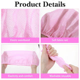 4 Pcs Mesh Sleep Bonnets for Women, Elastic Hair Nets for Sleeping and Hair Drying, Colorful Pink and Black, Daily Comfort Use In Australia - Darrahopens