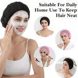 4 Pcs Mesh Sleep Bonnets for Women, Elastic Hair Nets for Sleeping and Hair Drying, Colorful Pink and Black, Daily Comfort Use