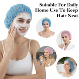4 Pack Mesh Sleep Bonnets for Women, Elastic Hair Nets for Sleeping and Hair Drying, Colorful, Pink/Blue, Daily Comfort Use