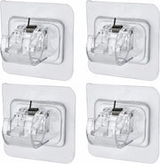Curtain Rod Brackets 4 Pack No Drill Self Adhesive Heavy Duty Wall Mount Hooks for Home Window Curtains Clear, Self-Adhesive Backing In Australia - Darrahopens