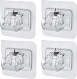 Curtain Rod Brackets 4 Pack No Drill Self Adhesive Heavy Duty Wall Mount Hooks for Home Window Curtains Clear, Self-Adhesive Backing In Australia - Darrahopens