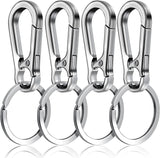 4 Pack Pet ID Tag Clips, Heavy Duty Stainless Steel Key Ring Hooks for Dog Cat Collars and Harnesses, Silver, Stainless Steel Construction In Australia - Darrahopens