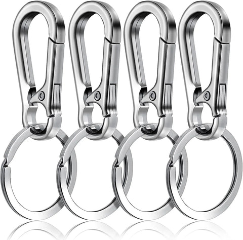 4 Pack Pet ID Tag Clips, Heavy Duty Stainless Steel Key Ring Hooks for Dog Cat Collars and Harnesses, Silver, Stainless Steel Construction In Australia - Darrahopens